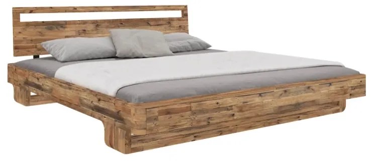 furniture-nabytek.cz - Masívna posteľ Indra z borovice, lakovaná, hnedá – 180×200 cm