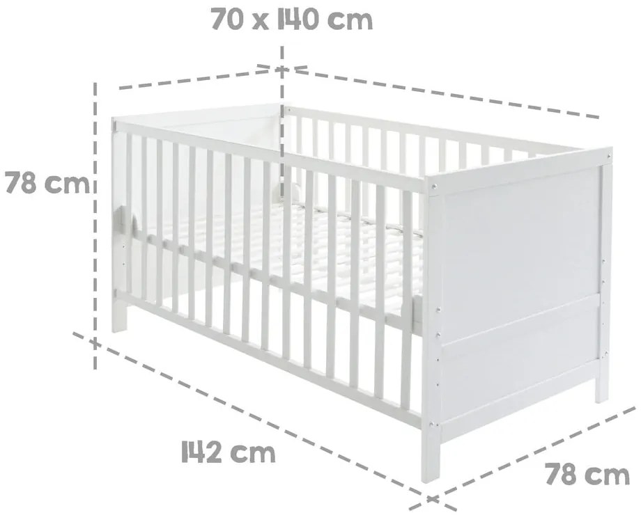 Biela postieľka 70x140 cm – Roba