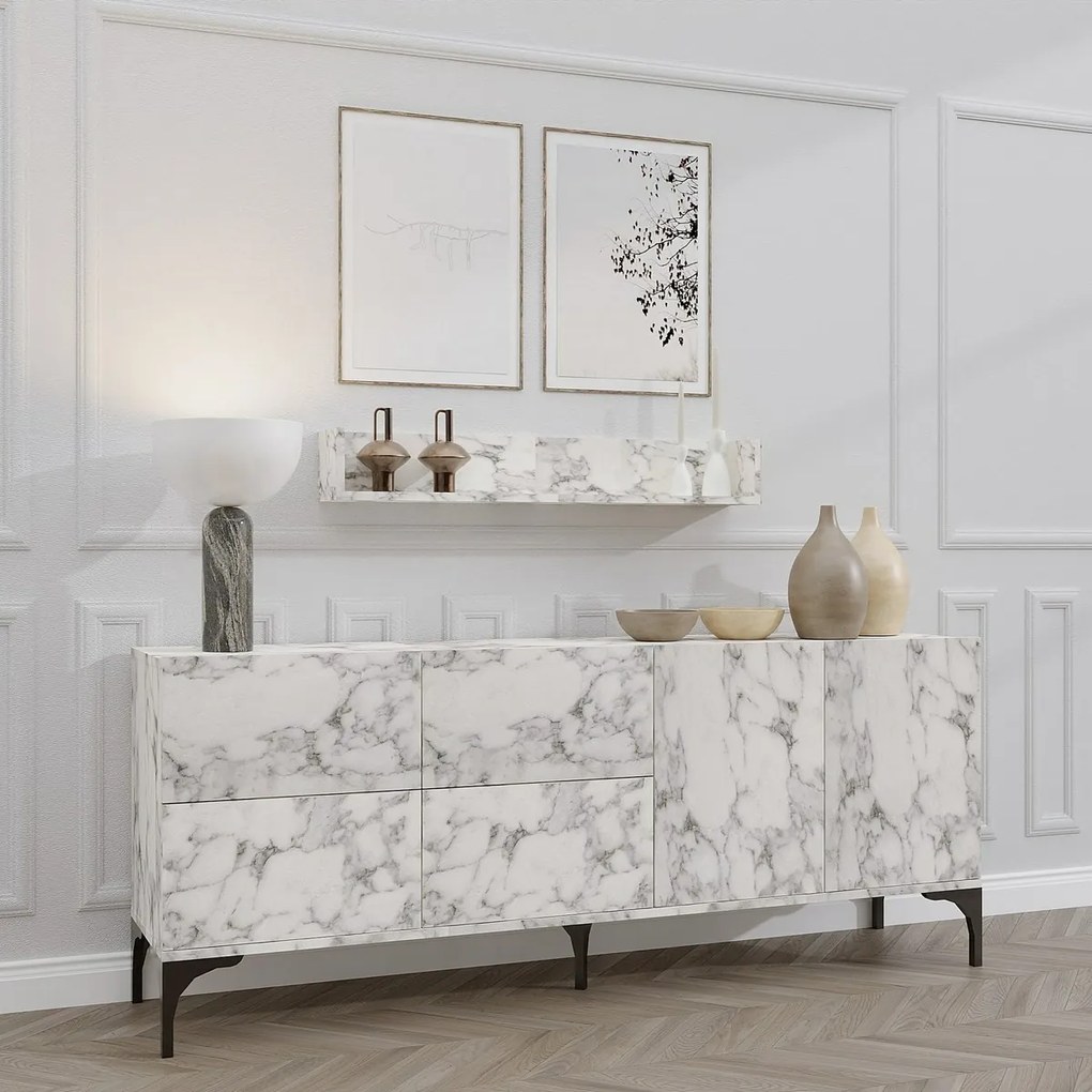 Skrinka s poličkou Stella Carrara Marble