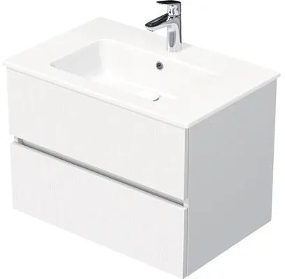 Kúpeľňová skrinka s umývadlom Intedoor LINES biela matná 81 x 51,5 x 46,5 cm LIN 81 2Z 0606/A8916