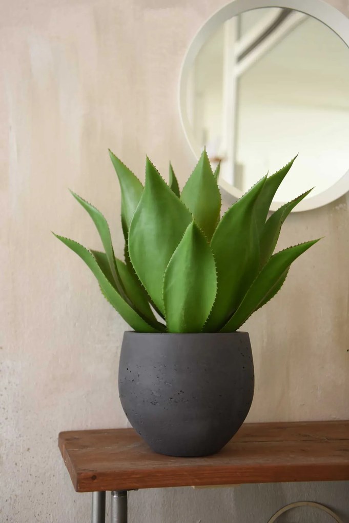 Moderný kvetináč RAFIOT, sklolaminát, výška 21 cm, antracit