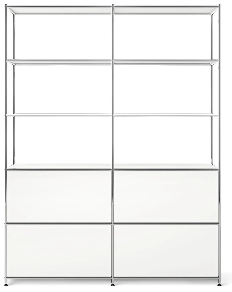 Vysoká kovová skrinka »CN3« so 4 výklopnými priečinkami, biela