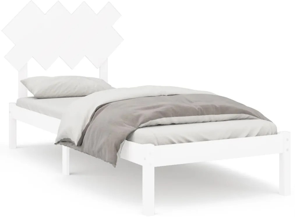 vidaXL Posteľný rám biely 90x190 cm 3FT jednolôžko masívne drevo