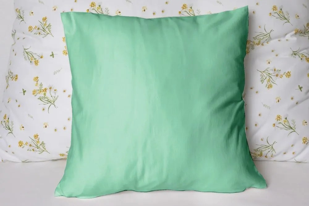 Polášek Jednofarebná obliečka na vankúš Jersey - Zelená | 40 x 60 cm