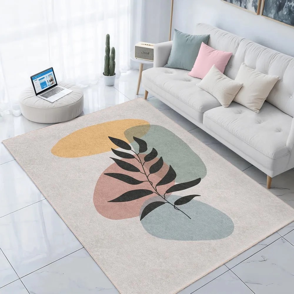 Krémový prateľný koberec 80x150 cm Illustrated Autumn – Mila Home