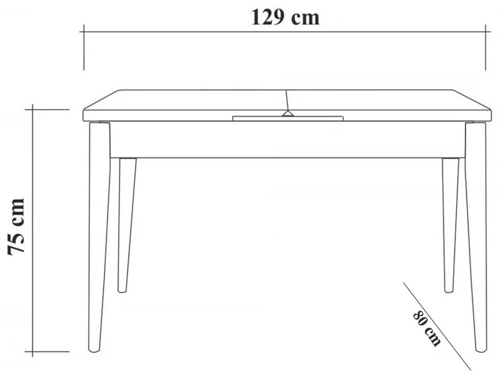 Jídelní rozkládací stůl Vina 129/163 cm bílý