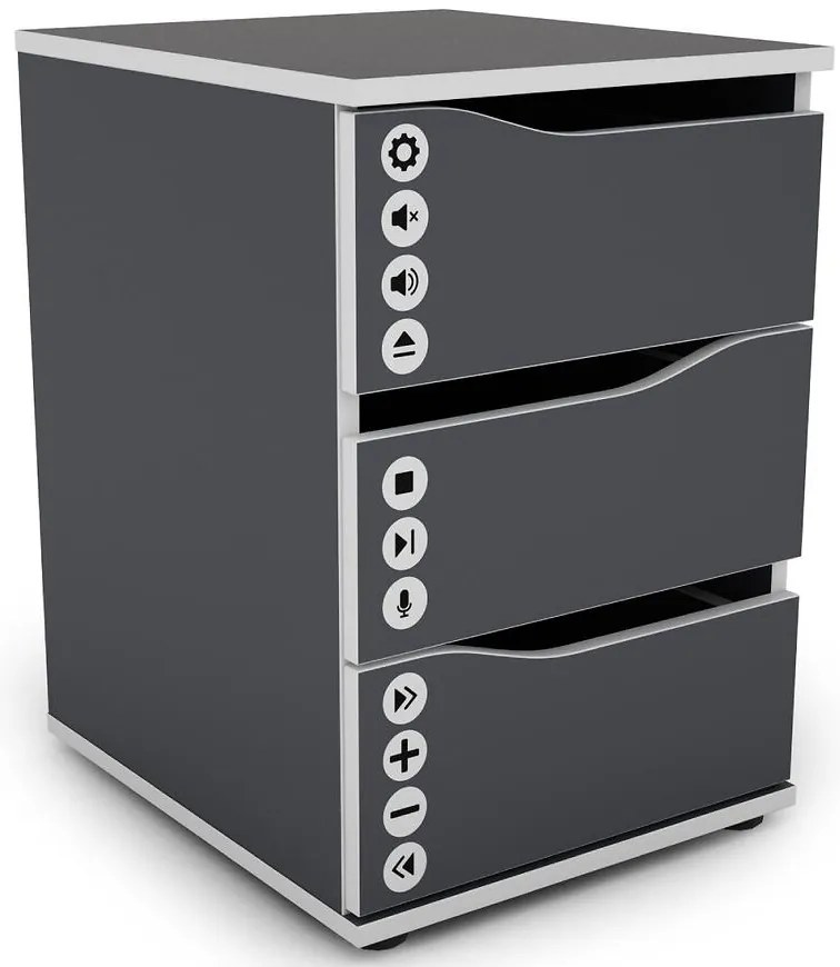 Komoda Matrix 40 3S grafit/biela