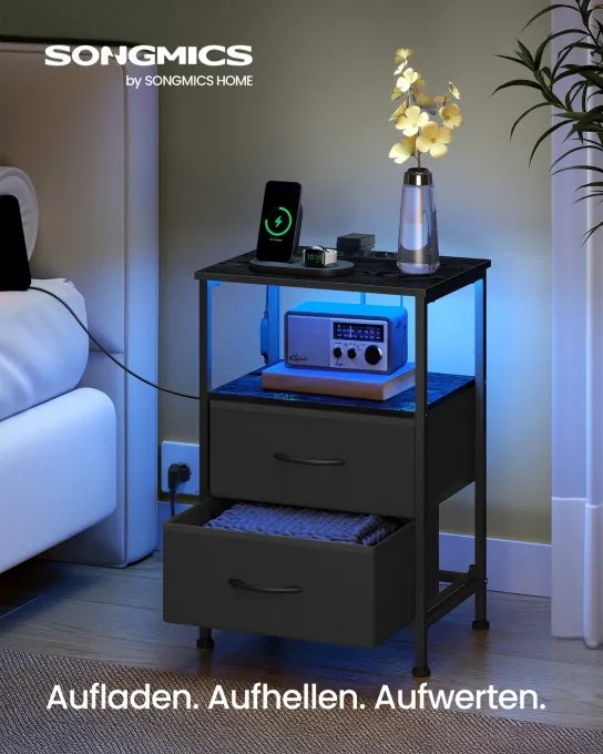 Nočný stolík BELLAH s nabíjacou stanicou LGS302BH02