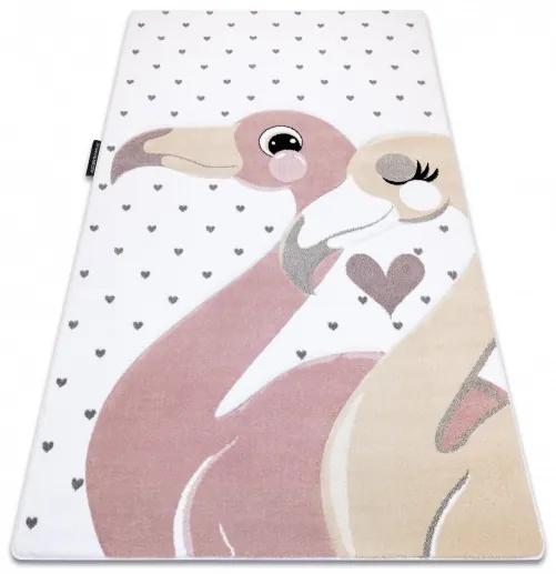 Dywany Łuszczów Detský kusový koberec Petit Flamingos hearts cream - 120x170 cm