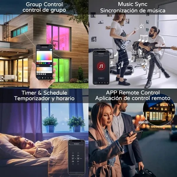 Immax NEO 07168-W40-LED RGB+CCT Stmievateľné svietidlo 50W/230V Wi-Fi Tuya biela+DO