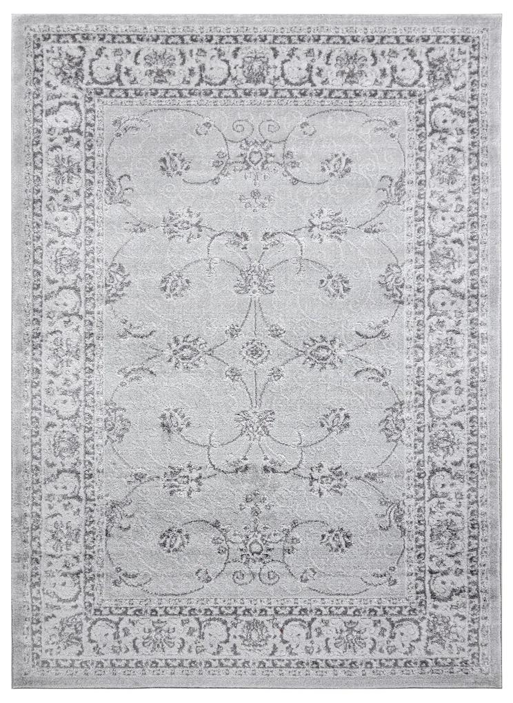 Moderný MEFE koberec   2312 Ornament, rám - Štrukturálny,  dve vrstvy  rúna sivá