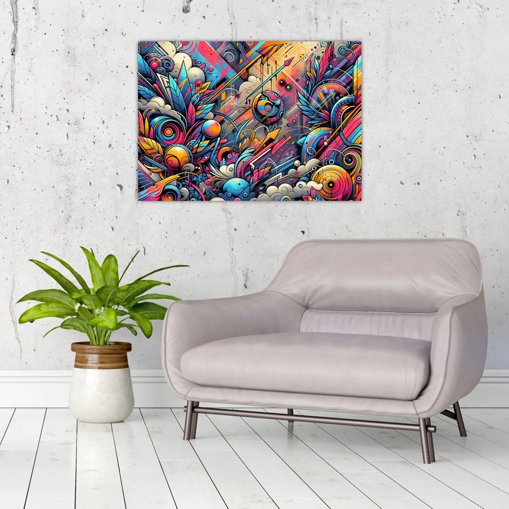 Obraz - Pestrofarebné graffiti (70x50 cm)