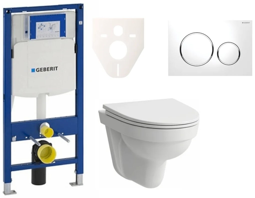 Cenovo zvýhodnený závesný WC set Geberit do ľahkých stien / predstenová montáž + WC Laufen Laufen Pro Nordic SIKOGES3H4