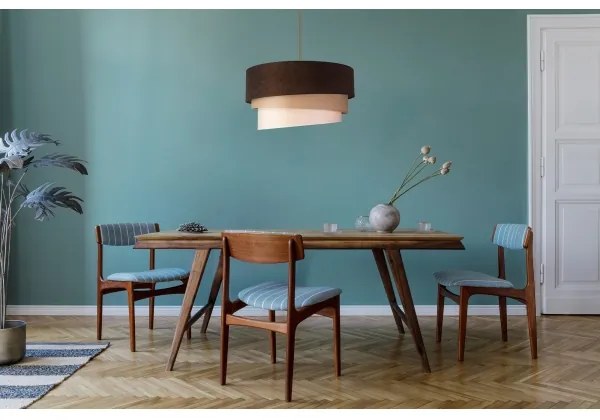 Duolla - Luster na lanku DEVON 1xE27/40W/230V pr. 45 cm hnedá/béžová