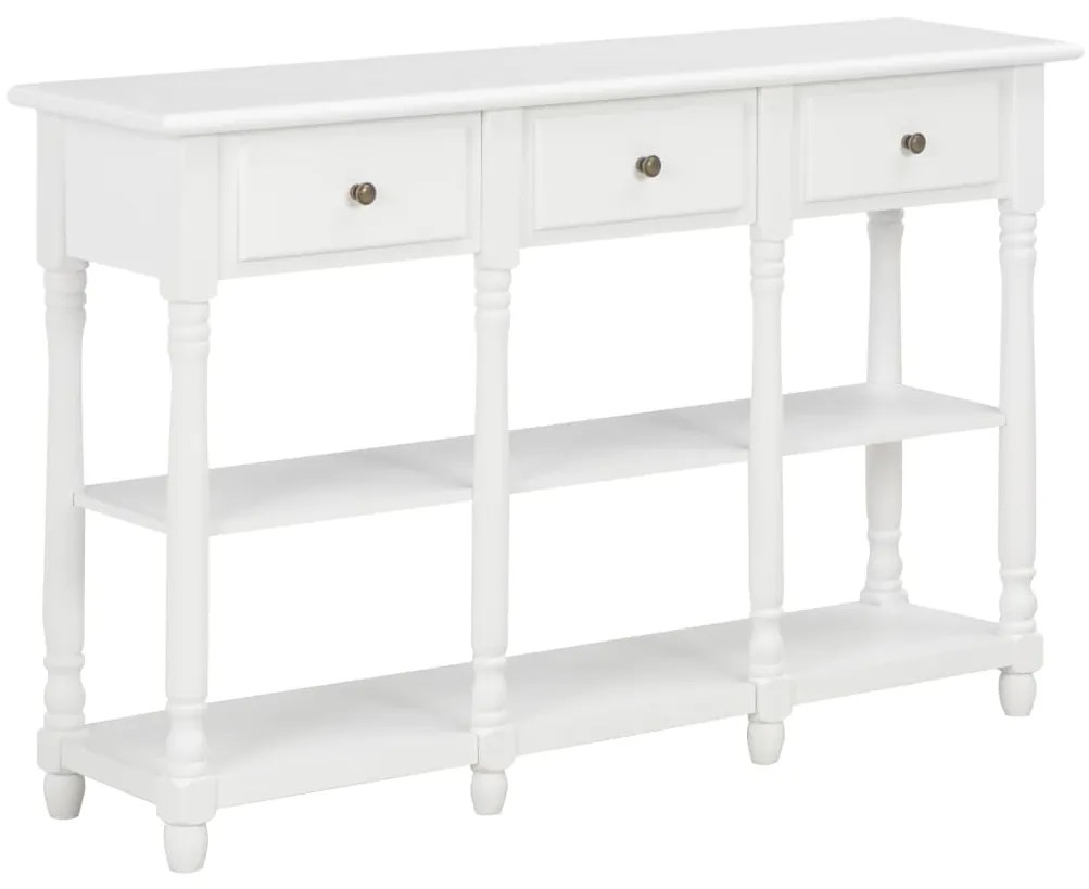 vidaXL Konzolový stolík biely 120x30x76 cm MDF