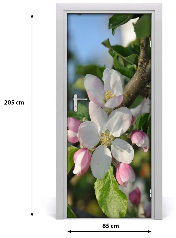 Samolepiace fototapety na dvere kvety višne 85x205 cm