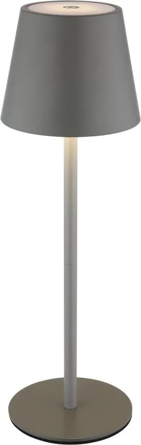 Globo 58488G-LED stmievateľná dotyková nabíjateľná vonkajšia stolná lampa VANNIE 3W/5V IP54 1800mAh sivá