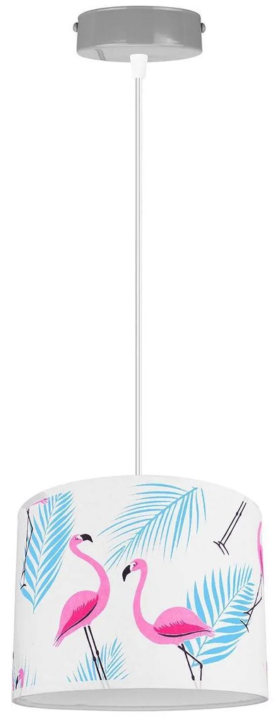 Detské závesné svietidlo Child, 1x textilné tienidlo so vzorom (výber z 5 farieb), (výber z 2 farieb konštrukcie)