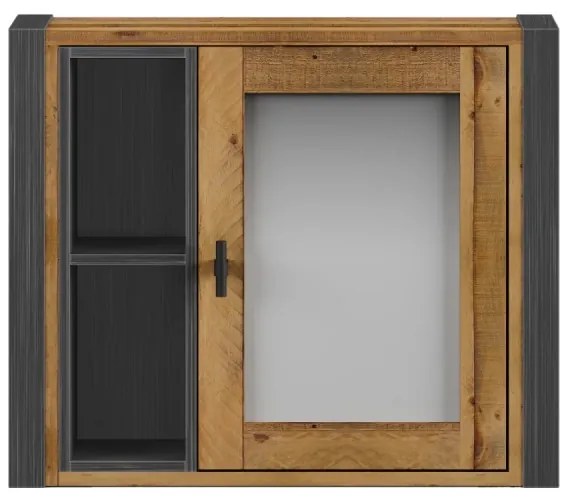 furniture-nabytek.cz - Masívna kúpeľňová zrkadlová skrinka Detroit z recyklovanej borovice, lakovaná, hnedá – 60×20×50 cm