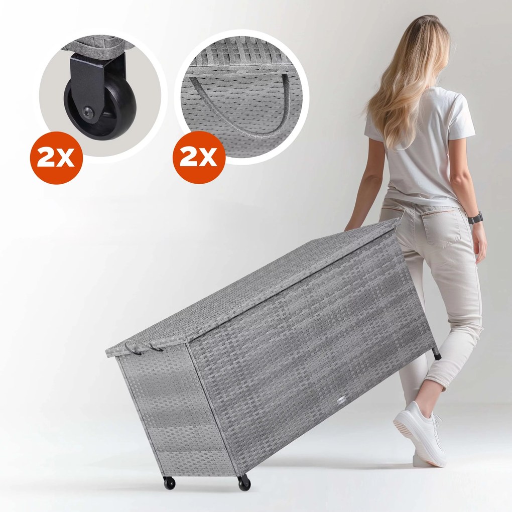InternetovaZahrada Úložný box s kolieskami 370 L - sivý