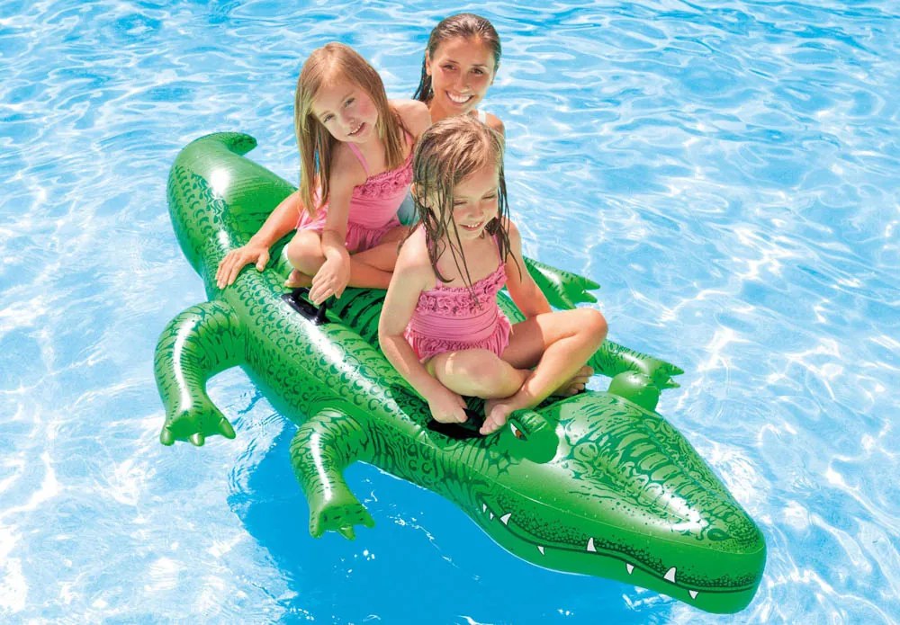INTEX Nafukovací krokodíl s rukoväťami 203 x 114 cm