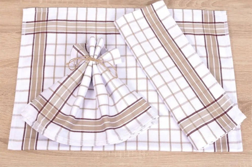 Luxusné kuchynské utierky, Beige Set Egyptská bavlna Komplet 3 ks