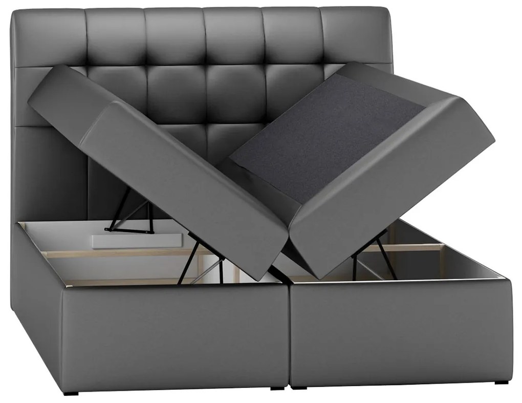 Kontinentálna posteľ Limbo, Rozmer postele: 160x200, Dostupné poťahy: ekokoža Soft 011 (čierna)