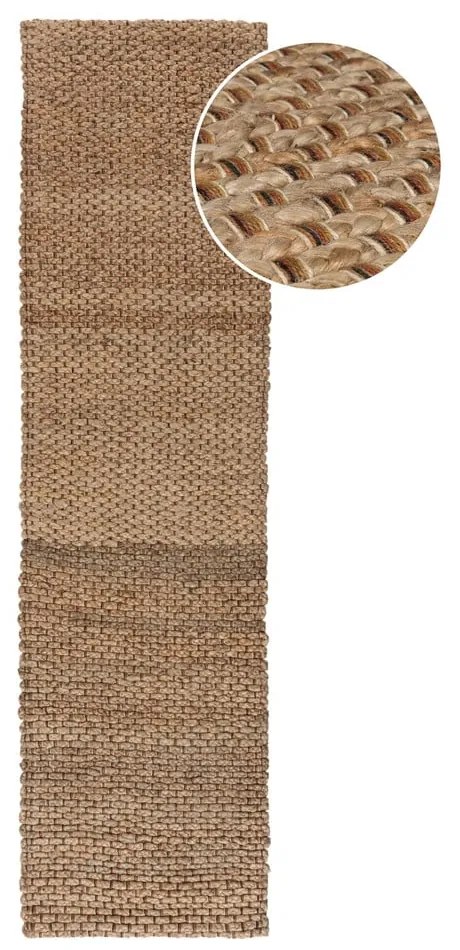 Jutový koberec behúň v prírodnej farbe 60x230 cm Sol - Flair Rugs