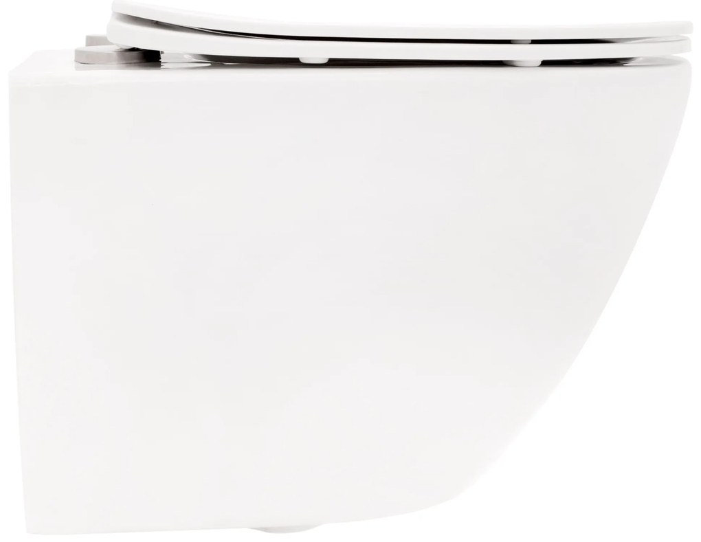 Rea Carlo, závesná WC misa 49x37 Rimless s pomaly-padajúcim sedátkom, biela, REA-C2760