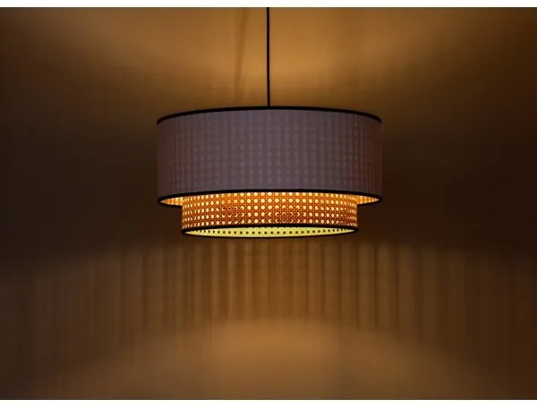 Duolla - Luster na lanku BOHO 1xE27/15W/230V pr. 45 cm biela/ratan