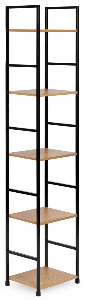 ModernHome MULTISTORE Moderný drevený regál, kovový rám LOFT - 5 políc