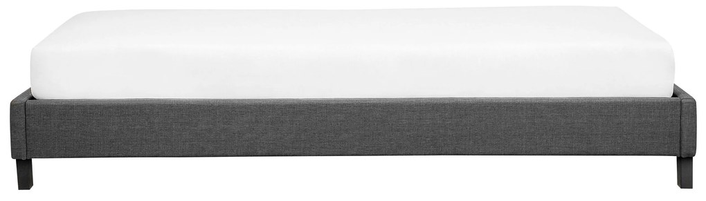 Sivá čalúnená posteľ 90 x 200 cm ROANNE Beliani