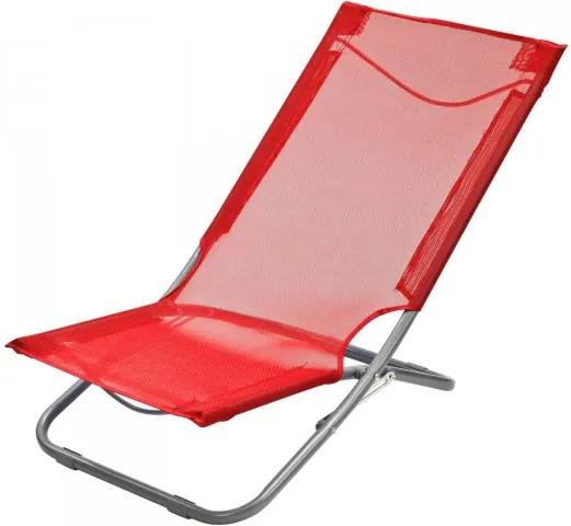DEMA Skladacia plážová / záhradná stolička, červená 94031