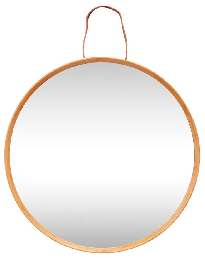 Nástenné zrkadlo s bambusovým rámom ø 60 cm Mood – Hübsch