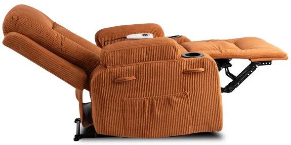 Masážne polohovateľné kreslo ARIEN ryšavý menšester - vintino.sk