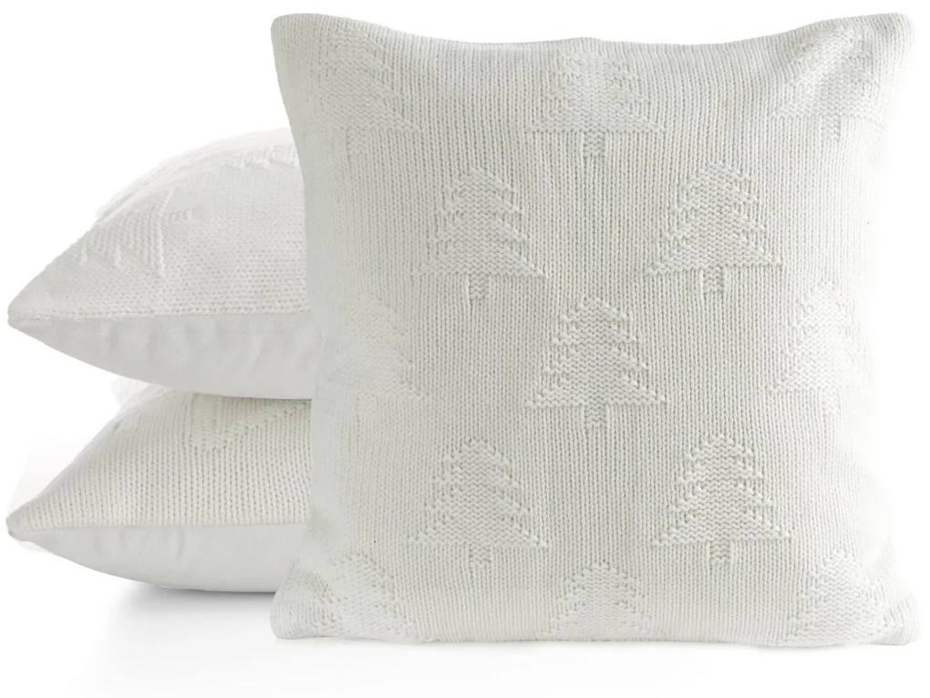 VIANOČNÁ DEKORAČNÁ OBLIEČKA NA VANKÚŠ CROCHET7 45X45 CM BIELA