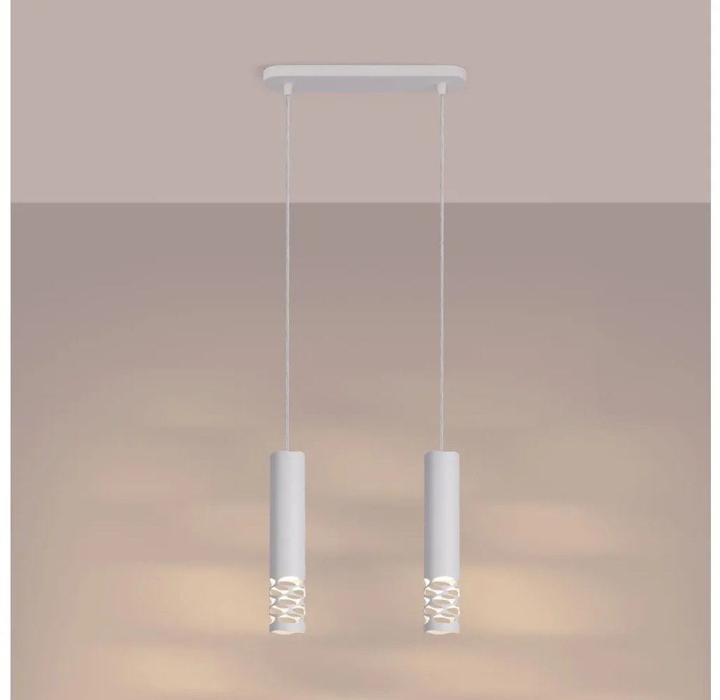 Sollux SL.1692 - Luster na lanku LIRO 2xGU10/10W/230V biela