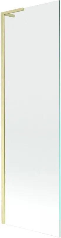 Mexen Next L, 1-krídlová vaňová zástena 60 x 150 cm, 6mm číre sklo, zlatý matný profil, 895-060-000-03-00-55