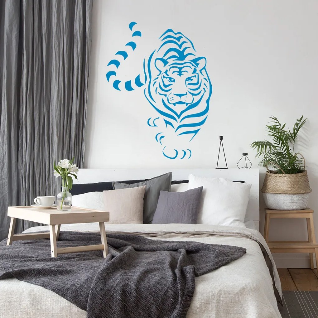 Veselá Stena Samolepka Tiger indický Farba: fialová, Veľkosť: 130 x 100 cm
