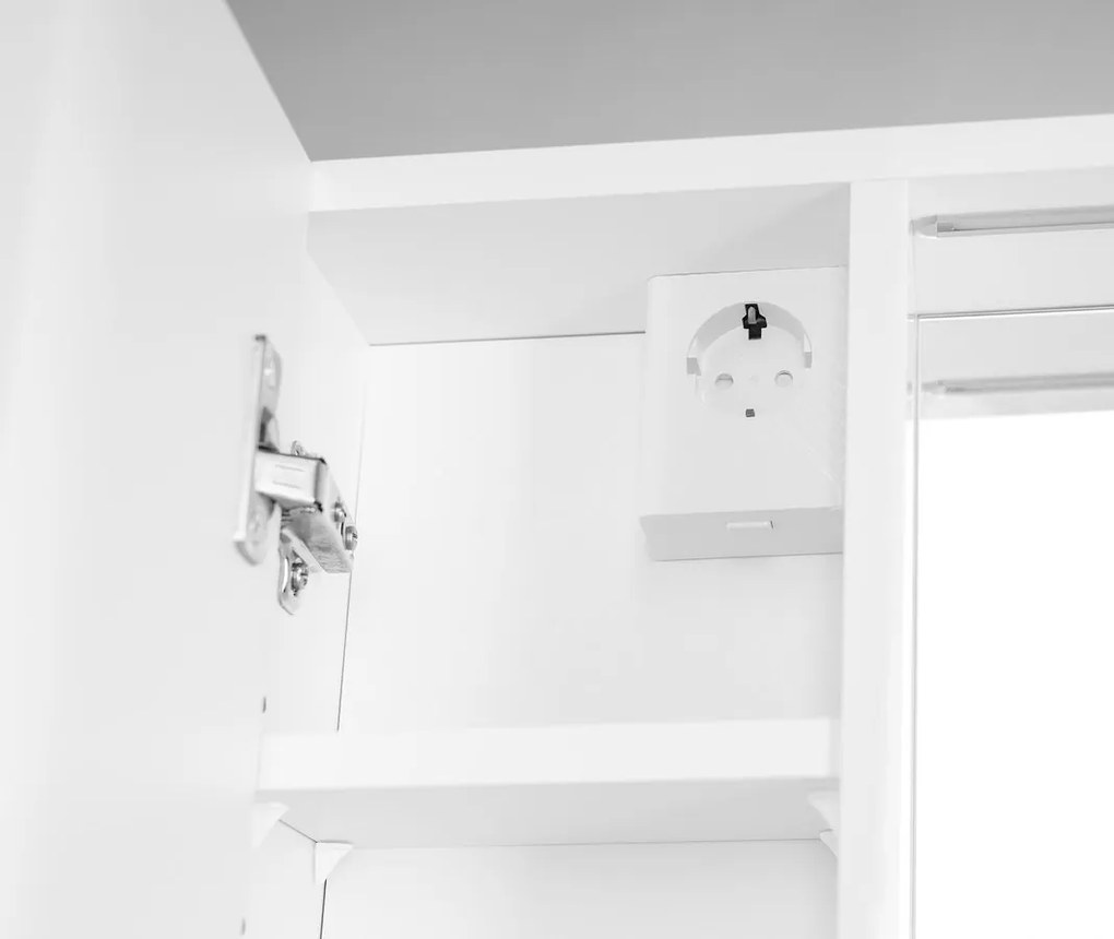 Aqualine Aqualine, ZOJA/KERAMIA FRESH STRIP galérka s LED osvetlením, 60x60x14cm, ľavá, biela, 45021S