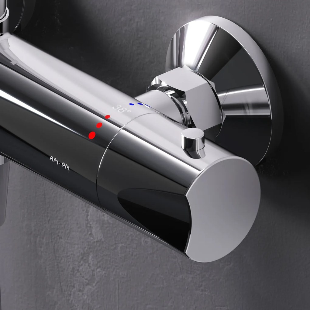 Sprchový systém AM.PM Hit F07TA400 s termostatickou sprchovou batériou, chróm