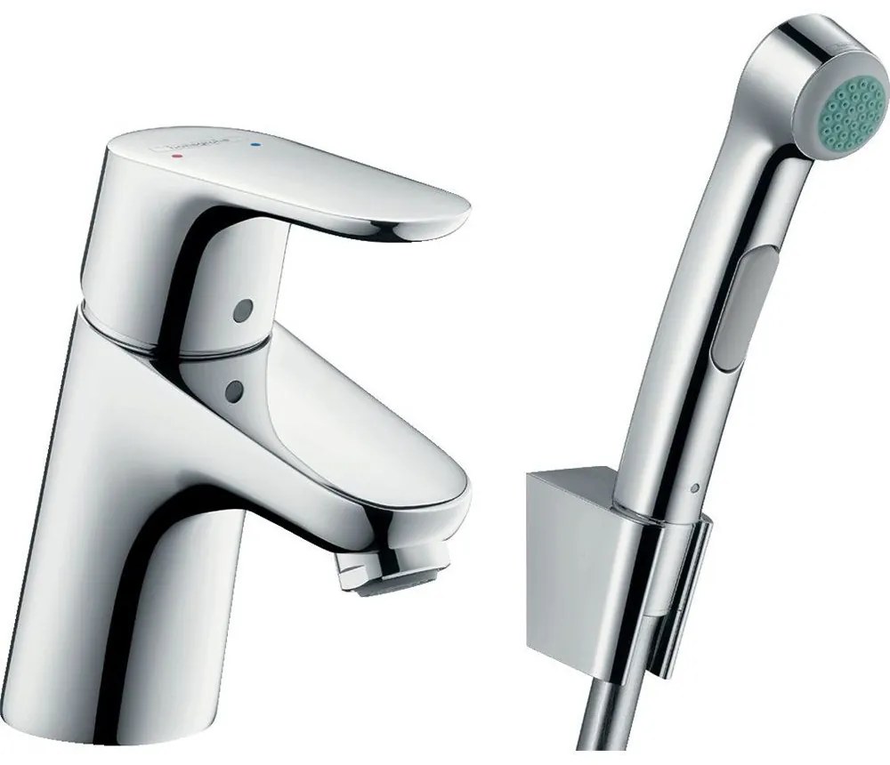 HANSGROHE Focus páková umývadlová batéria s bidetovou sprškou a sprchovou hadicou 160 cm, s retiazkou, výška výtoku 53 mm, chróm, 31926000