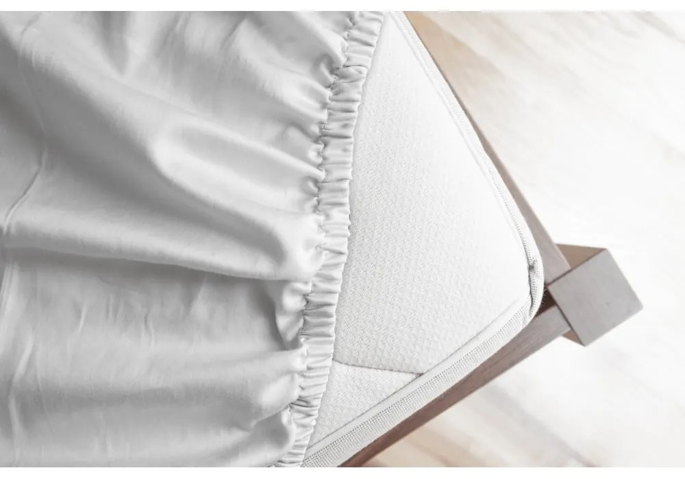 Biela napínacia flanelová plachta 180x200 cm – Good Morning