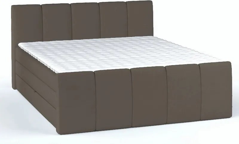 Posteľ boxspring Fresco 180x200 cm, svetlo hnedá látka