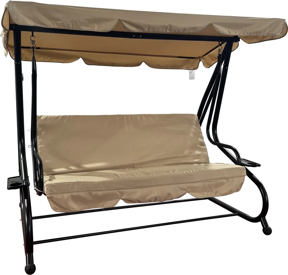 DE LUXE II záhradná hojdačka kovová hnedá