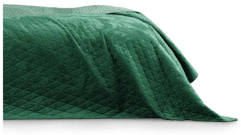 Zelený pléd cez posteľ AmeliaHome Laila Jade, 260 x 240 cm
