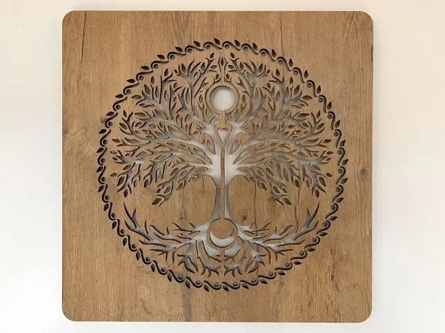 Obraz strom Život s led podsvietením na batériu