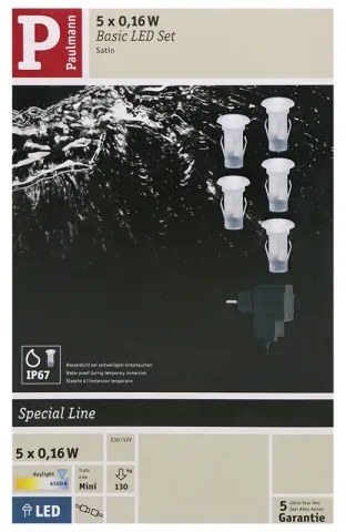 Paulmann 98891 - SADA 5X LED/0,16W IP67 Vonkajšie zápustné svietidlo MICRO 230V