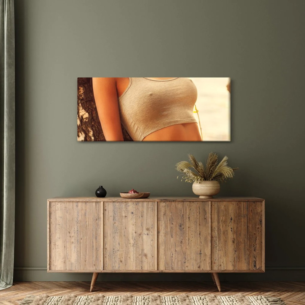 Obraz - Žena pri strome (120x50 cm)