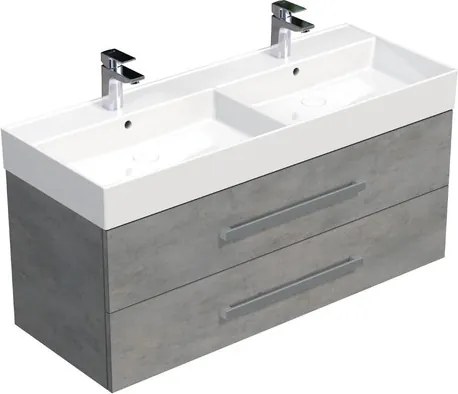 Kúpeľňová skrinka s umývadlom SAT Cube Way 120x53x46 cm matný betón CUBE461202BESAT